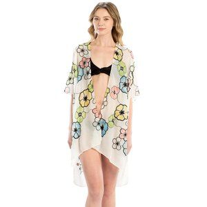 LOF Embroidery Flower Pattern Cover Up